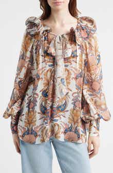 Sea Garden Tie Neck Top