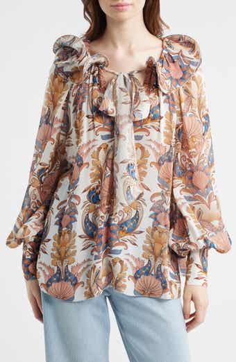 Sea Garden Tie Neck Top