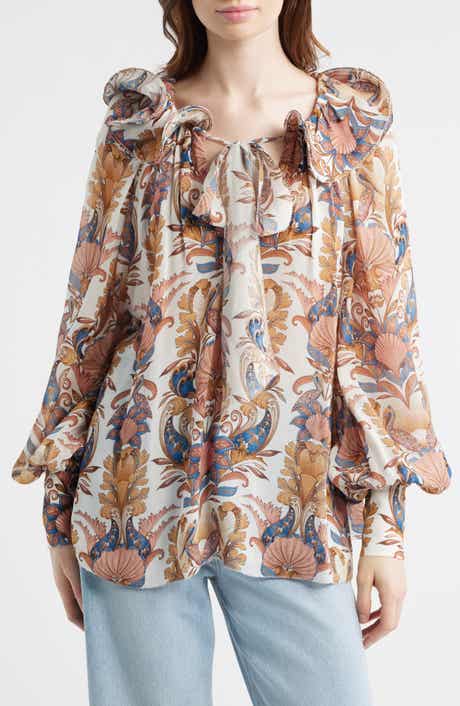 Sea Garden Tie Neck Top