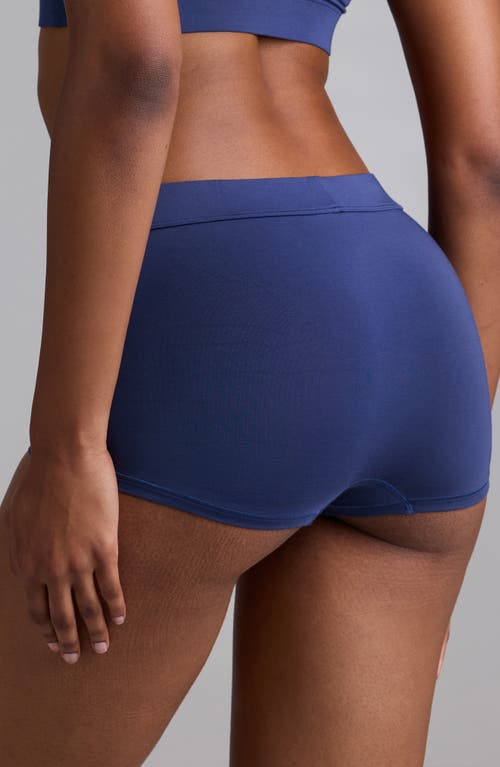 Woxer Luxe Bold Stretch Modal Boyshorts In Blue