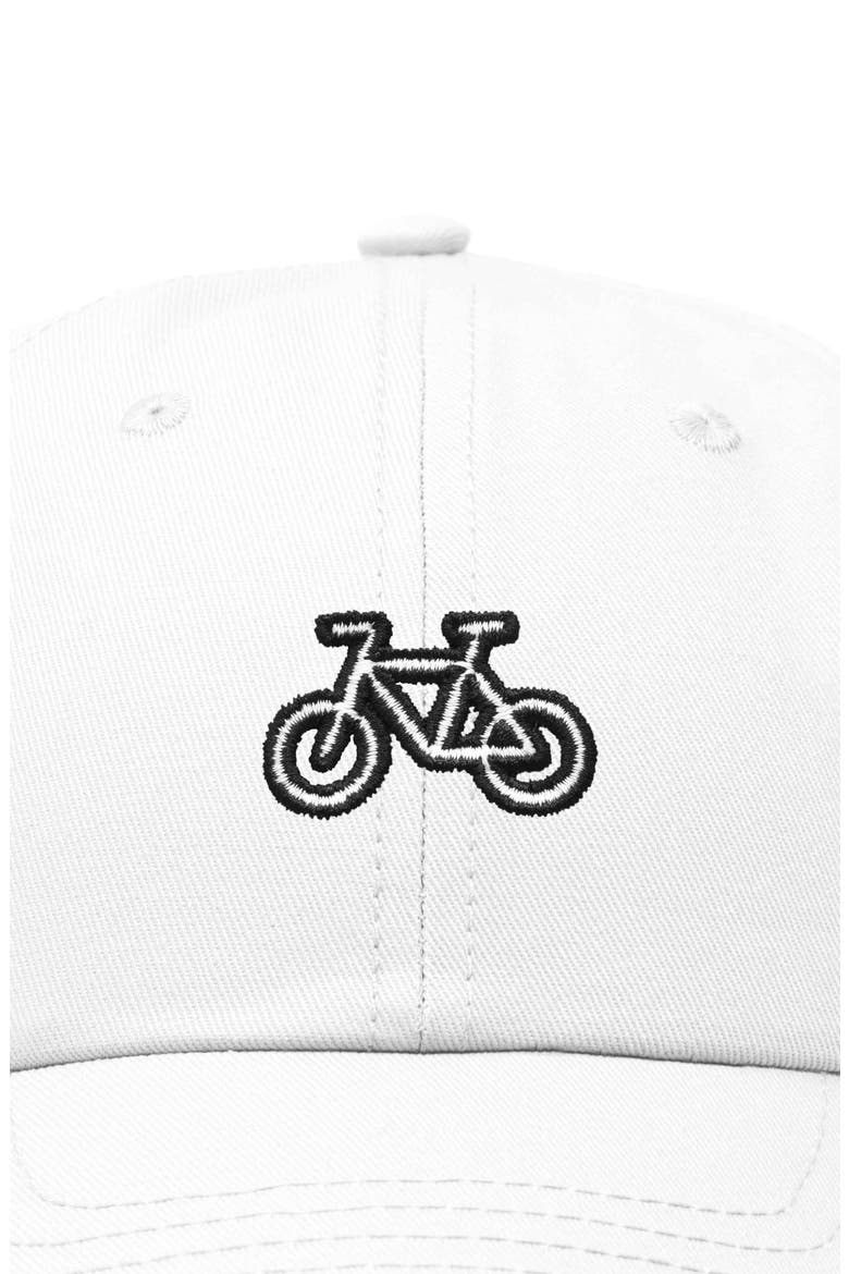 Bike Embroidered Cycling Cap, Alternate, color, White