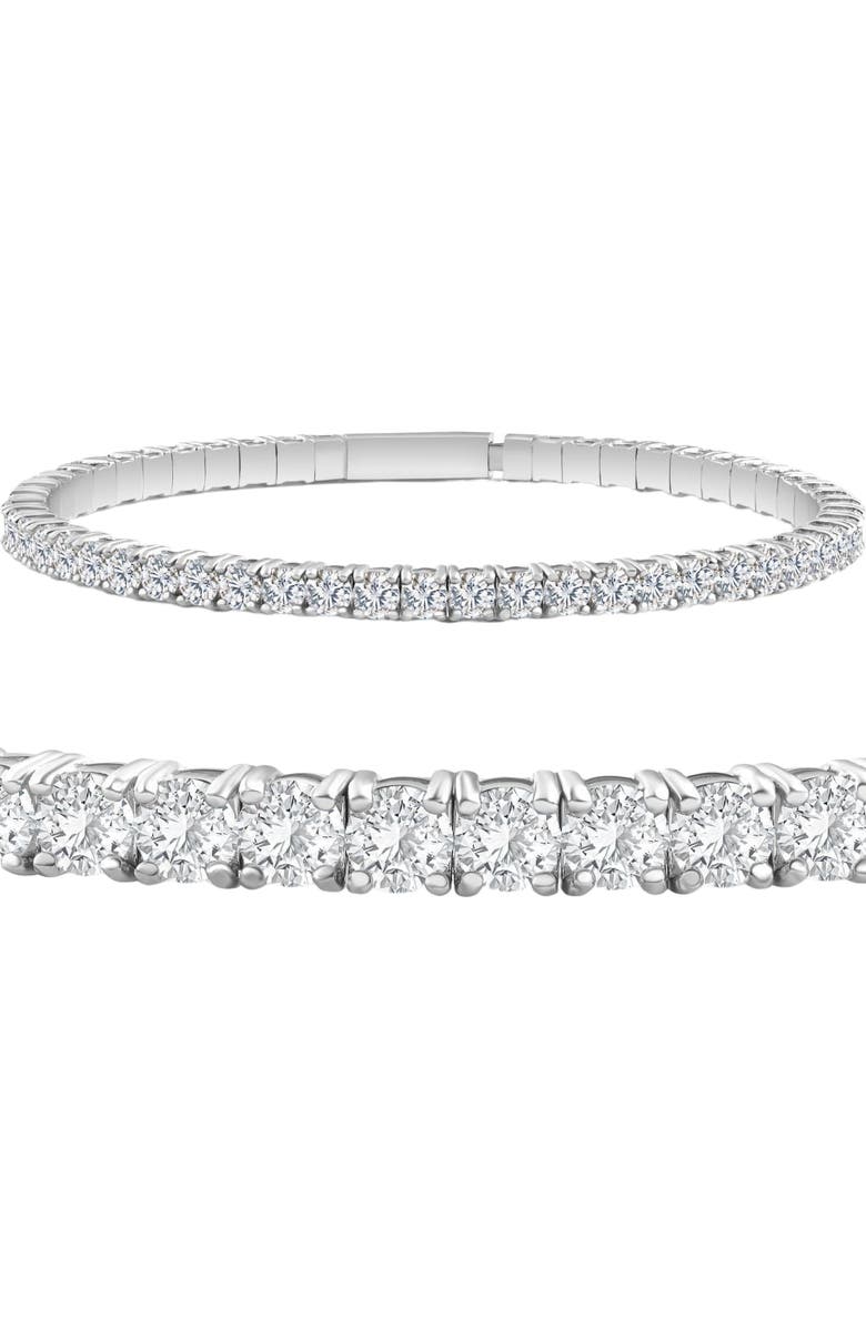 Bliss Diamond 3.00-7 1/2Ct TW Flexible Diamond Bangle Tennis Bracelet Lab Grown 14k Gold, Main, color, White Gold - 7.50Ct