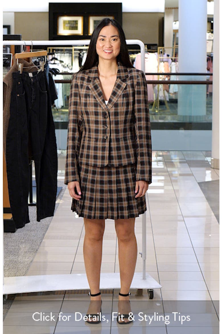 brown plaid blazer dress WAYF Darby (Women) Blazer outfit ideas