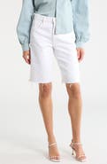 MOTHER The Maven Frayed Denim Bermuda Shorts