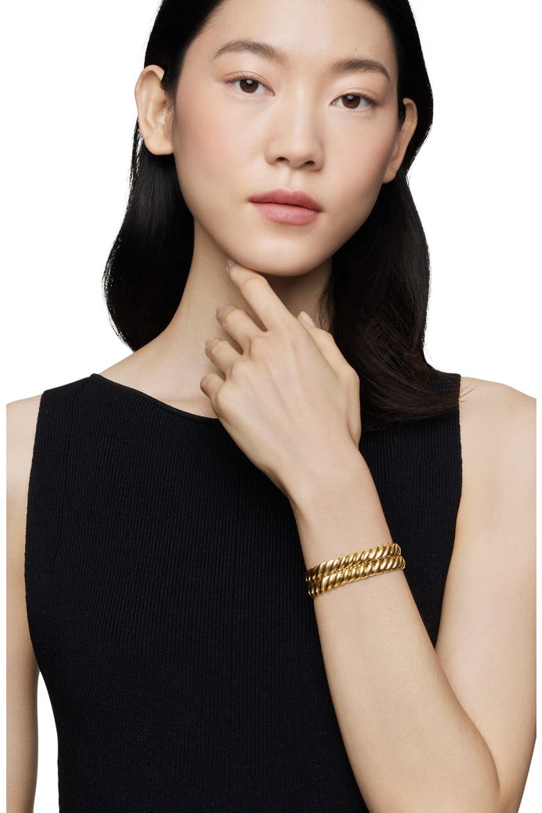 Sculpted Cable Double Wrap Bracelet in 18K Yellow Gold, Alternate, color, 18K YELLOW GOLD