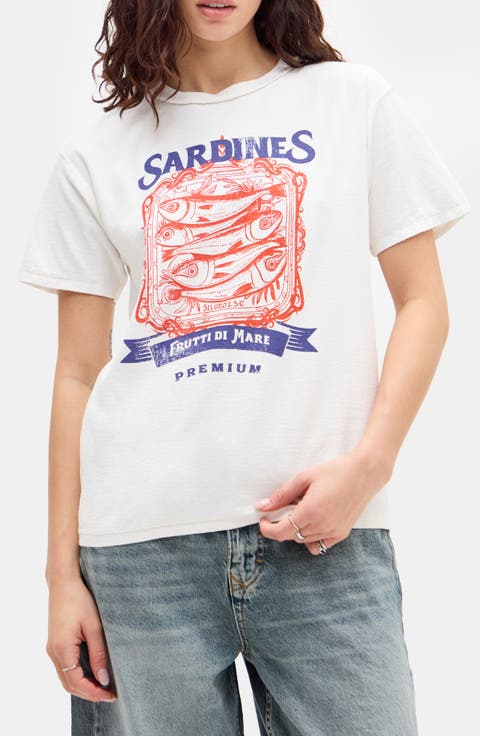 Sardines Relaxed Cotton Graphic T-Shirt
