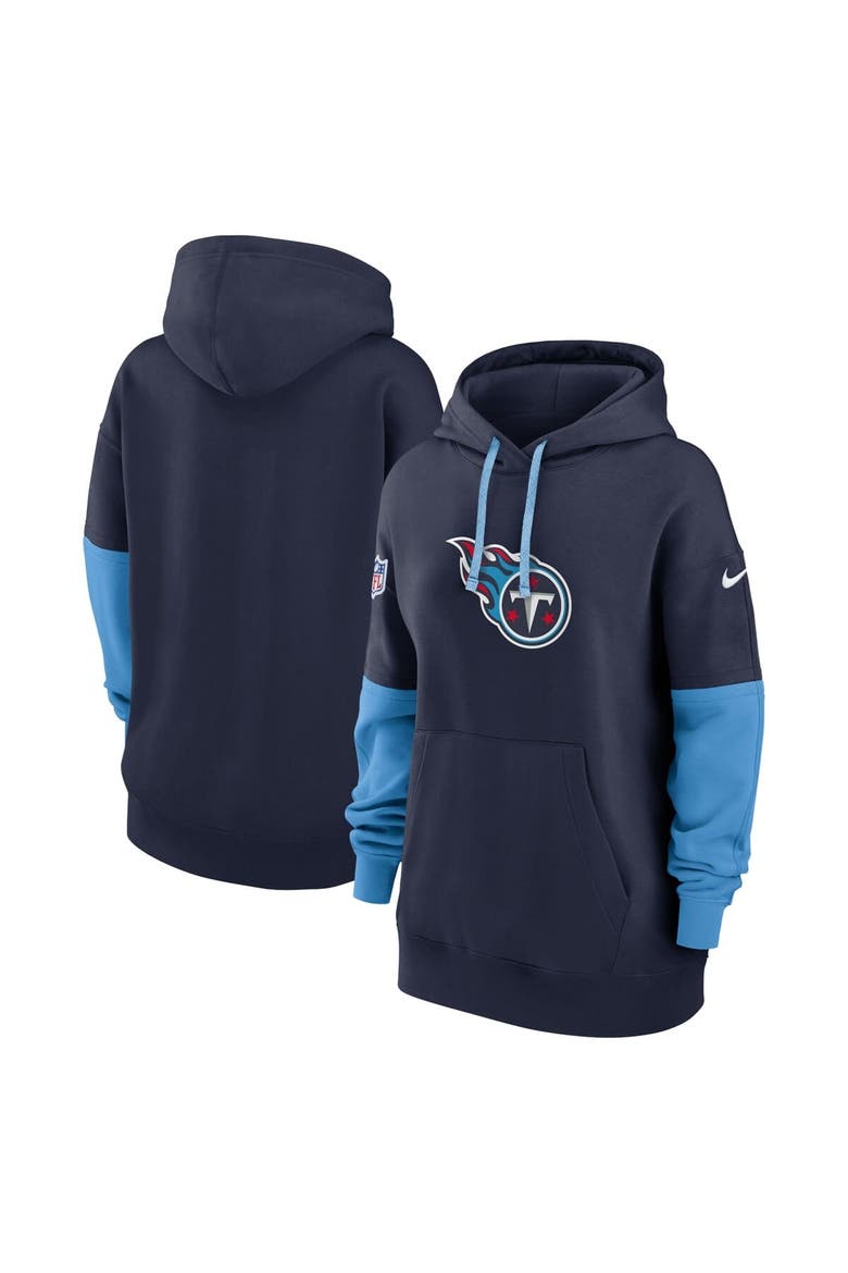 Women's Nike Navy Tennessee Titans 2024 Sideline Essential Fleece Pullover Hoodie, Main, color, Navy
