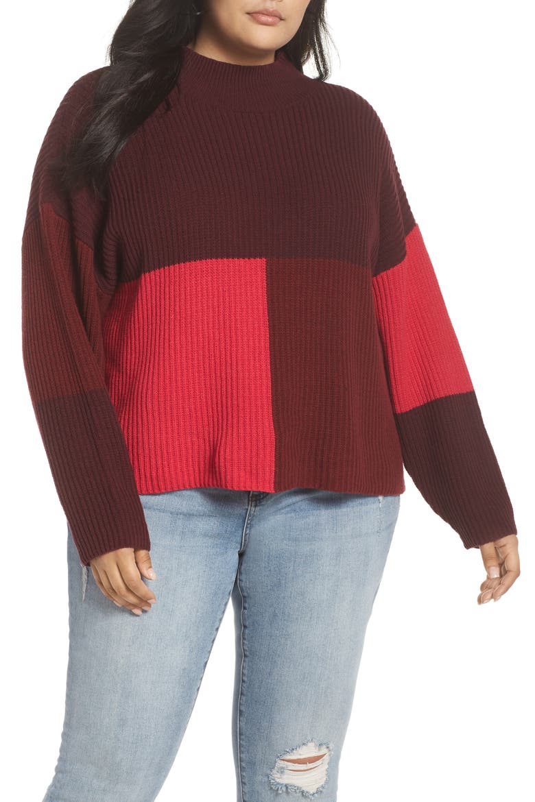 Mock Neck Colorblock Sweater video