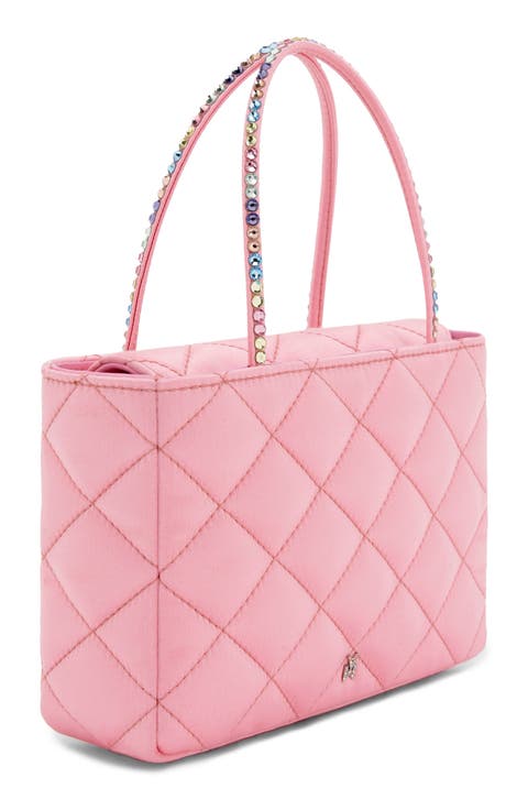 Amini Betty Quilted Satin Top Handle Bag