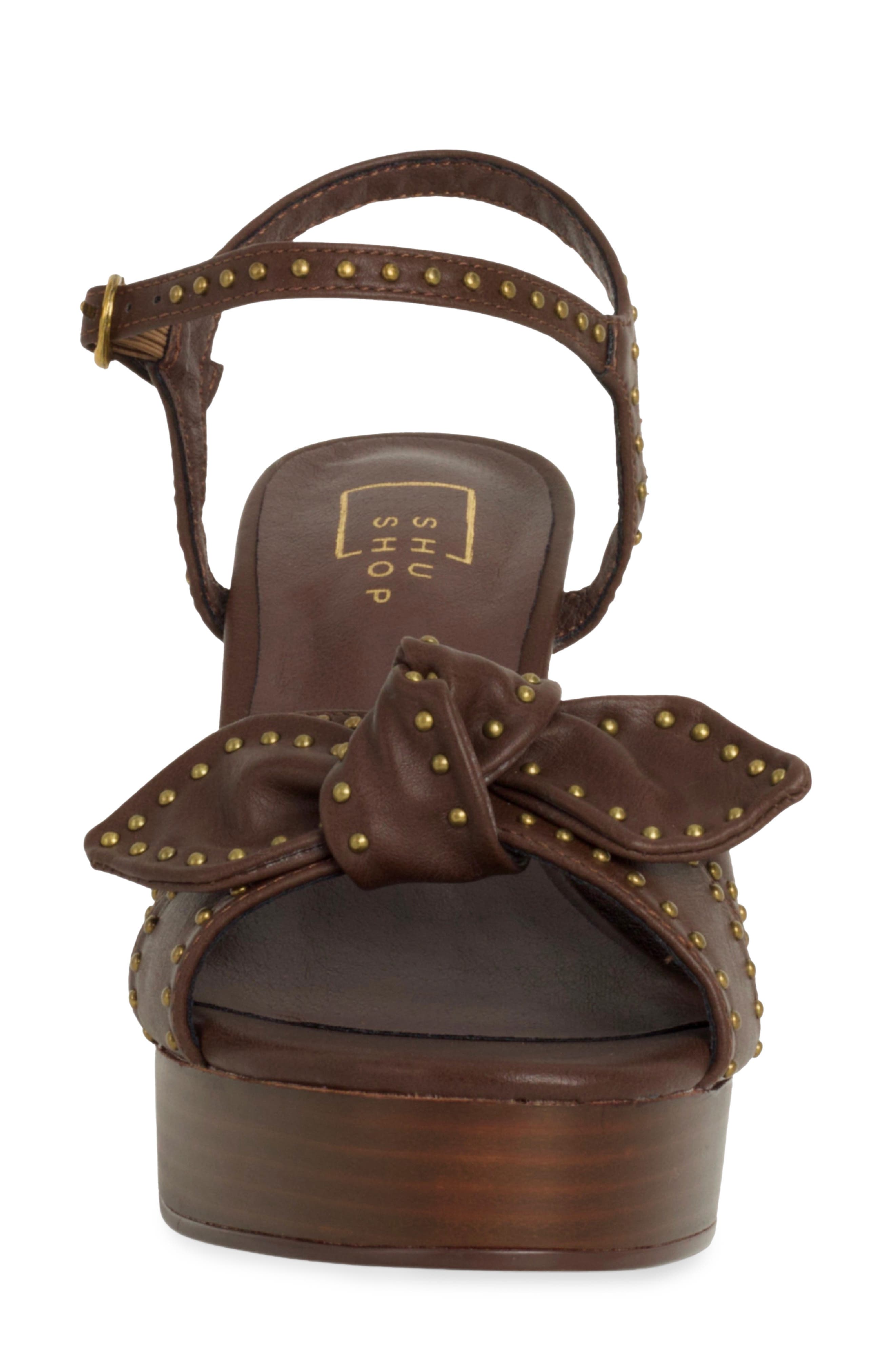 SHUSHOP Etta Studded Platform Sandal, Alternate, color, Brown