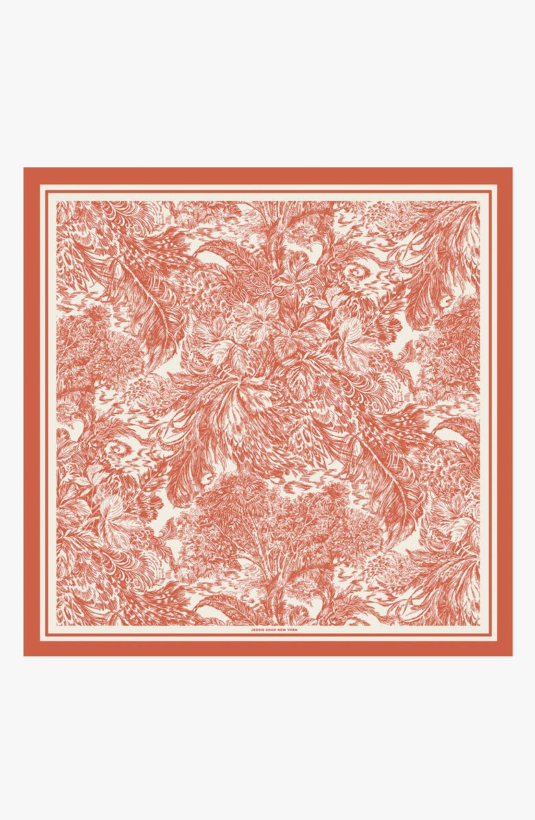 Jessie Zhao New York Terracotta Dream Double Sided Silk Scarf, Main, color, Pink