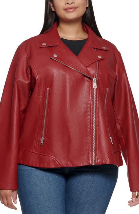 Women's Red Leather & Faux Leather Jackets | Nordstrom