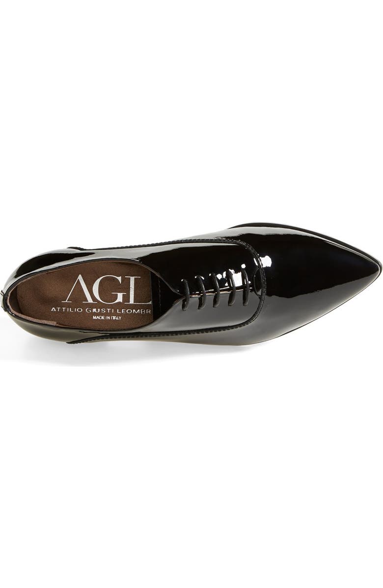 AGL Attilio Giusti Leombruni Patent Leather Pointy Toe Oxford, Alternate, color,