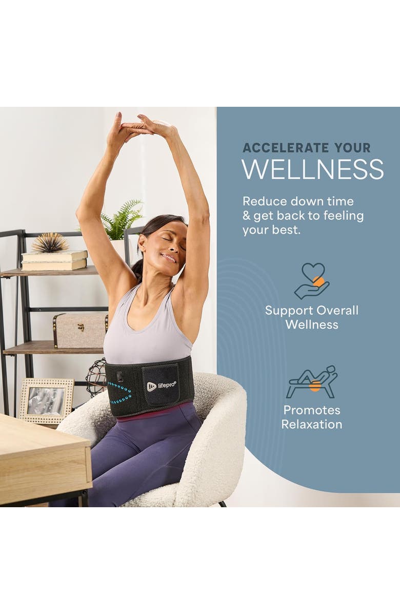 Lifepro Alevared Pro Red Light Therapy Belt  Triple Chip LEDs  660nm & 850nm Wavelengths Infrared light for Body with Vibration, Alternate, color, Pro Black