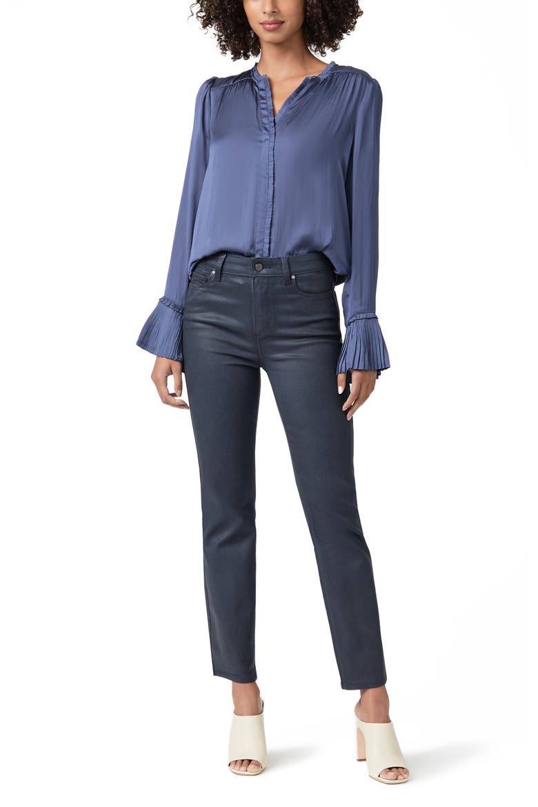 Palma Pleated Cuff Button-Up Blouse, Alternate, color, AMETHYST