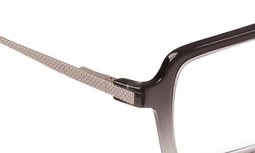 Eyebobs Mogul 50mm Rectangular Reading Glasses In Black To Grey Fade/silver