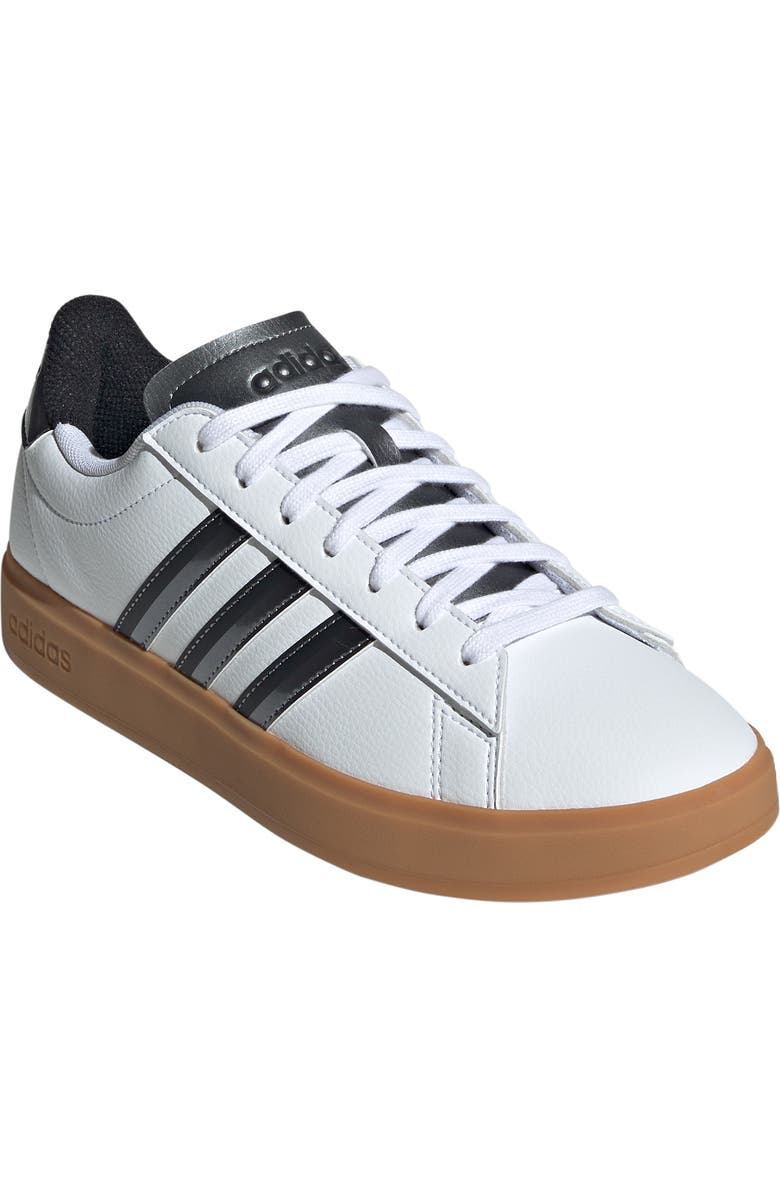 adidas Grand Court 2.0 Sneaker, Main, color, White/ Iron Metallic/ Black
