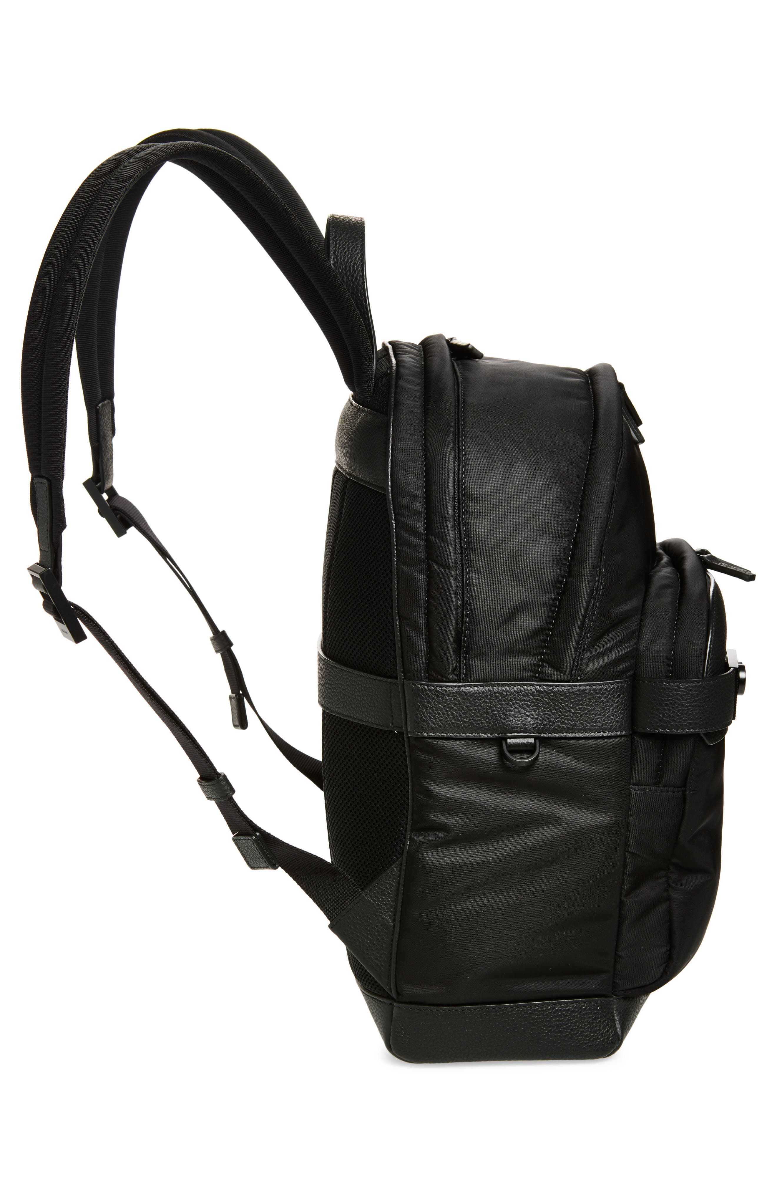 FERRAGAMO Twins Nylon Backpack, Alternate, color, Nero