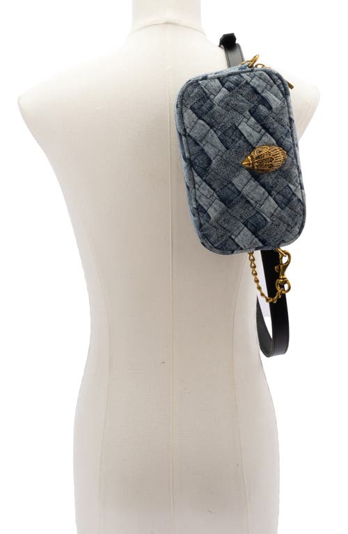 Kurt Geiger London Denim Belt Bag In Blue/midnight