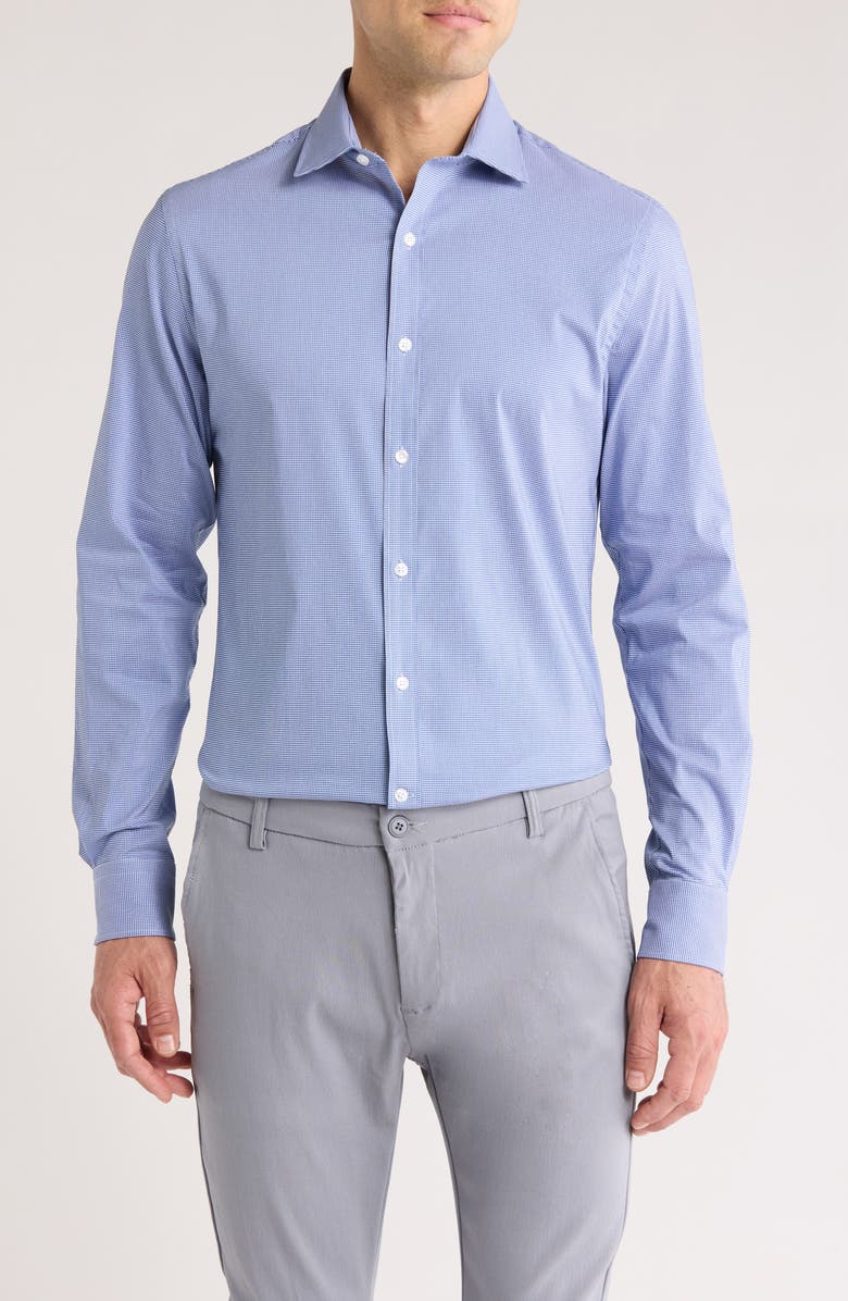 Tommy Hilfiger All Season Slim Fit Stretch Dress Shirt, Main, color, Navy