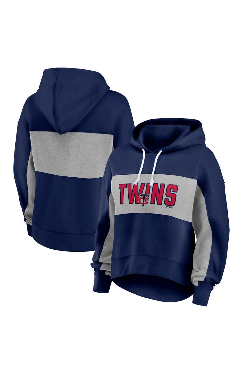 FANATICS Women's Fanatics Branded Navy Minnesota Twins Filled Stat Sheet Pullover Hoodie, Main, color,