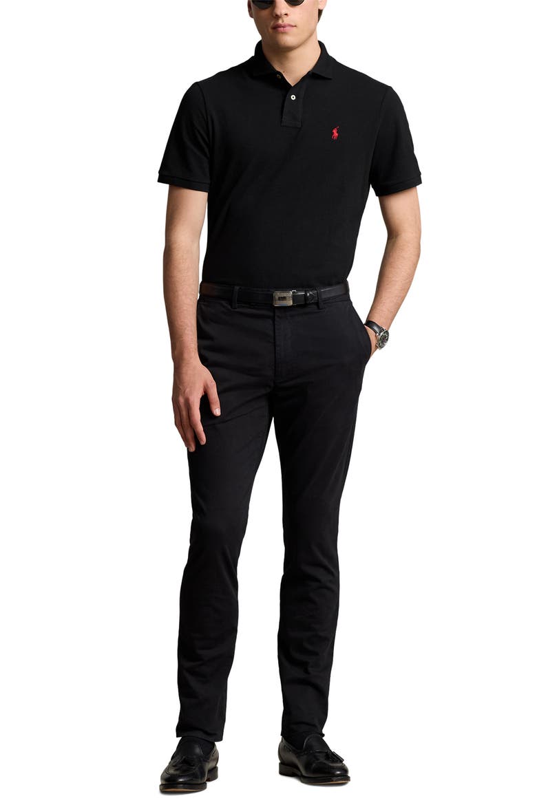 Cotton Polo, Alternate, color, BLACK