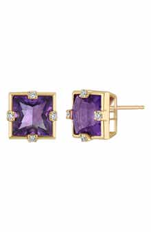 Bony Levy Iris Amethyst & Diamond Stud Earrings