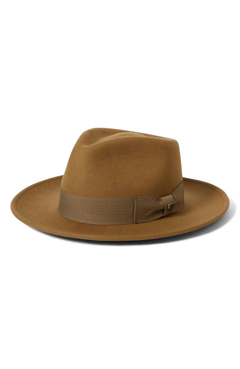 Brixton Swindle Wool Fedora, Main, color, Antique Bronze