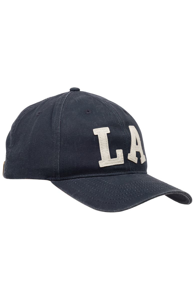 Blue Marlin LA Felt Appliqué Pigment Washed Canvas Dad Cap, Alternate, color,