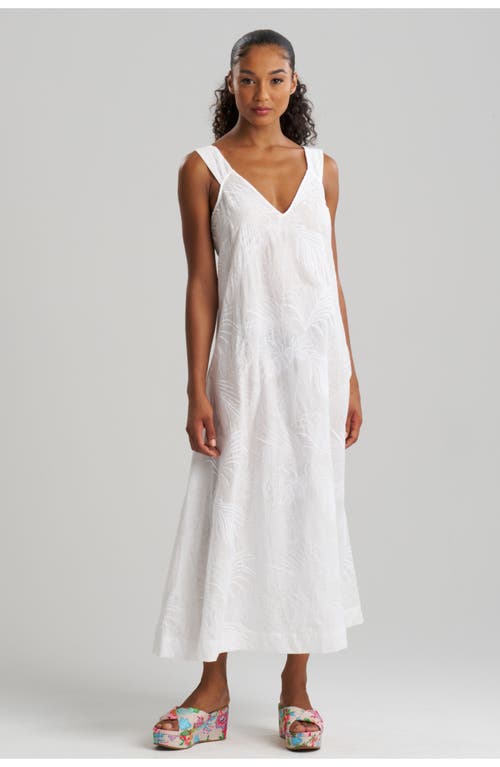 Natori Palm Maxi Cover-up Dress In White