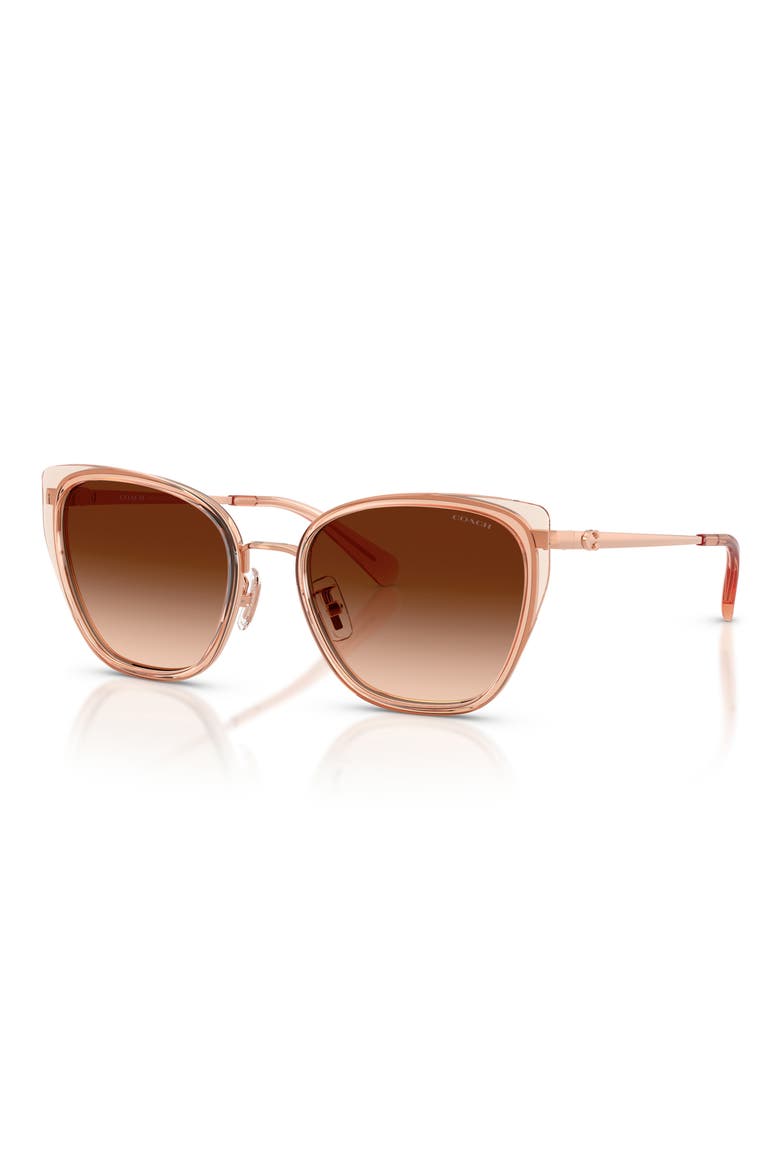53mm Gradient Square Sunglasses, Alternate, color, ROSE GOLD / CHAMPAGNE / BROWN