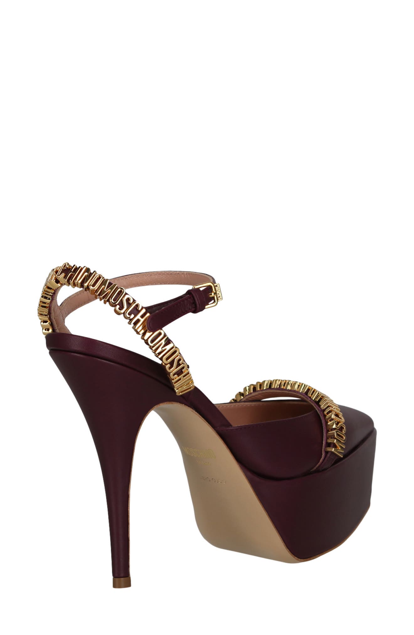 Moschino Ankle Strap Platform Sandal, Alternate, color, 