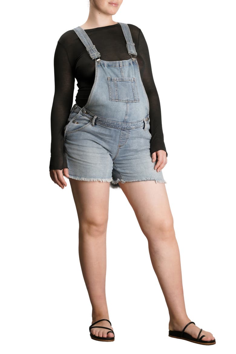 Austin Maternity Shortalls, Main, color, PALE BLUE
