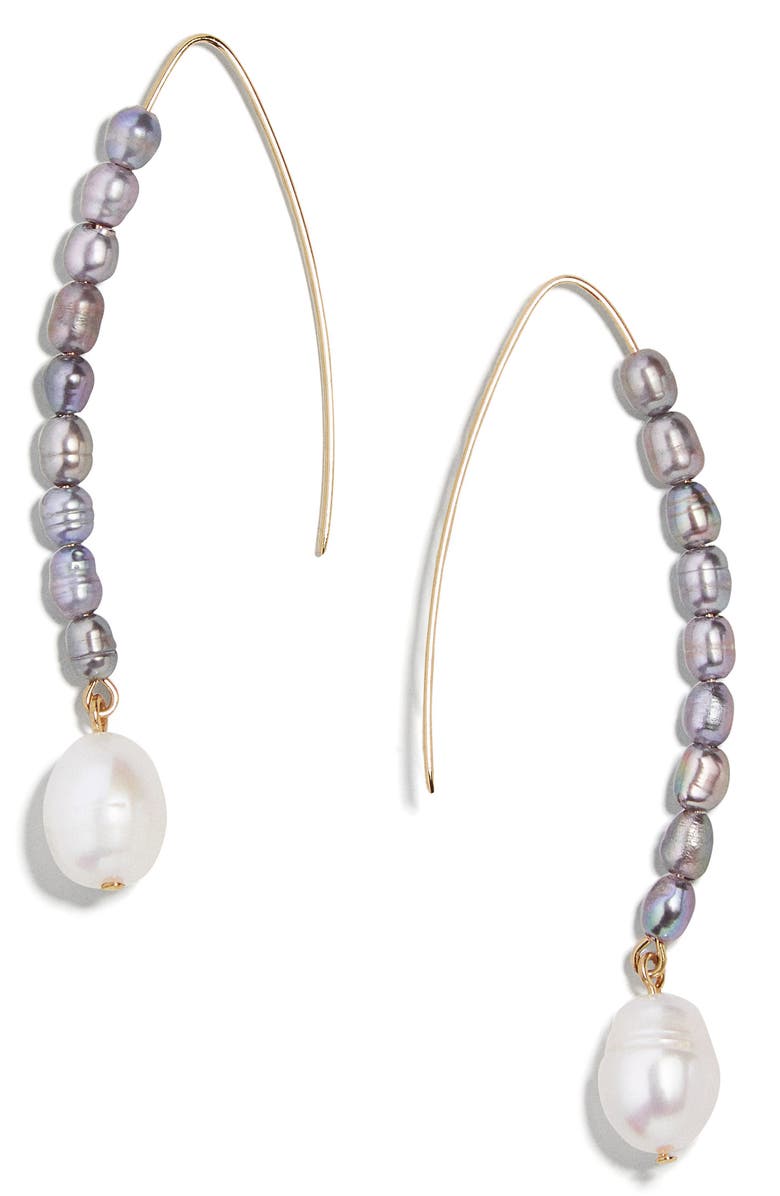 BaubleBar Caspian Freshwater Pearl & Imitation Pearl Drop Earrings, Main, color,