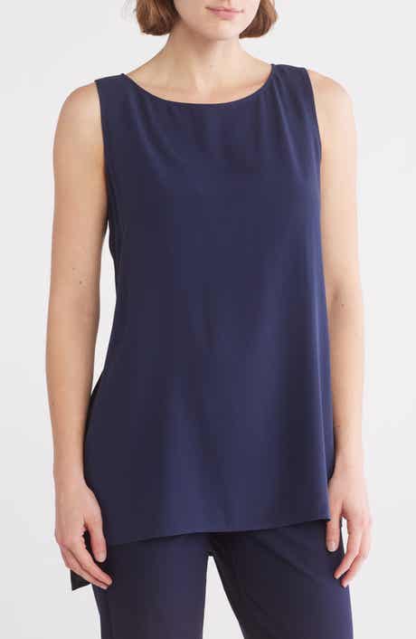 Eileen Fisher High-Low Silk Shell