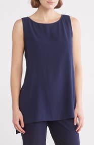Eileen Fisher High-Low Silk Shell