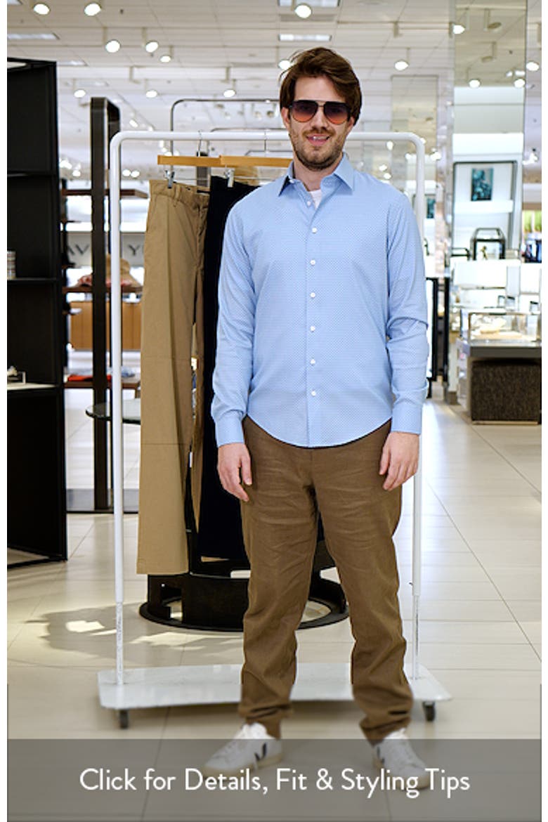 Trim Fit Geometric Print Premium Cotton Blend Twill Dress Shirt video