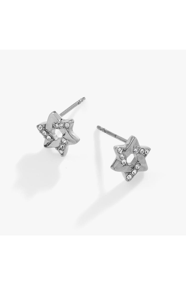 Alex and Ani Star Of David Mini Stud Earrings, Alternate, color, Silver