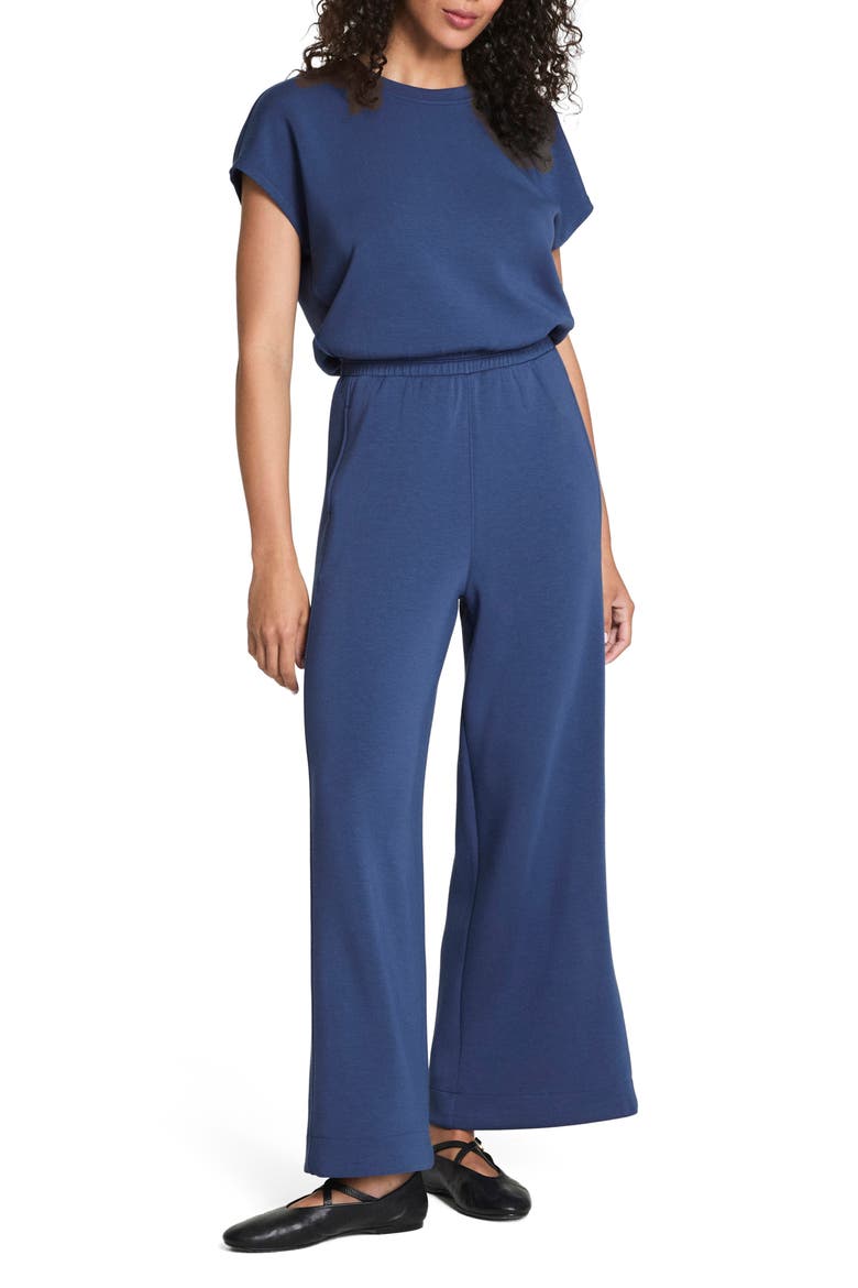 AirEssentials® Cap Sleeve UPF 50+ Cinched Jumpsuit, Main, color, FADED INDIGO