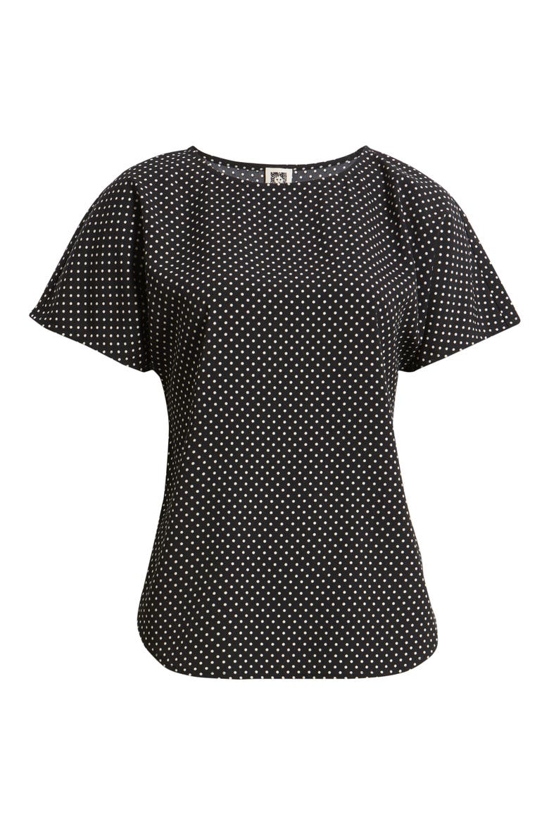 Polka Dot Short Sleeve Top, Alternate, color, ANNE BLACK / ANNE WHITE