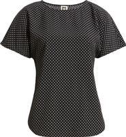 Anne Klein Polka Dot Short Sleeve Top