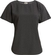 Anne Klein Polka Dot Short Sleeve Top