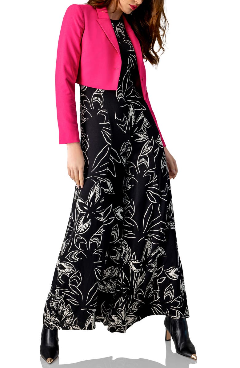 IVONNE Short Bolero Jacket with Single Front Button, Alternate, color, Pink