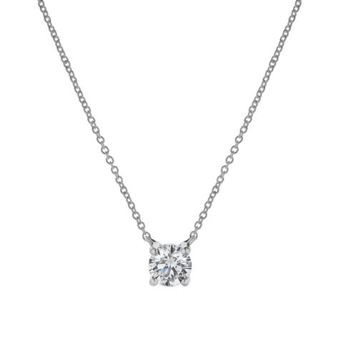 Apollo 14K Gold Round Lab Grown Diamond Pendant - 0.75 Ctw