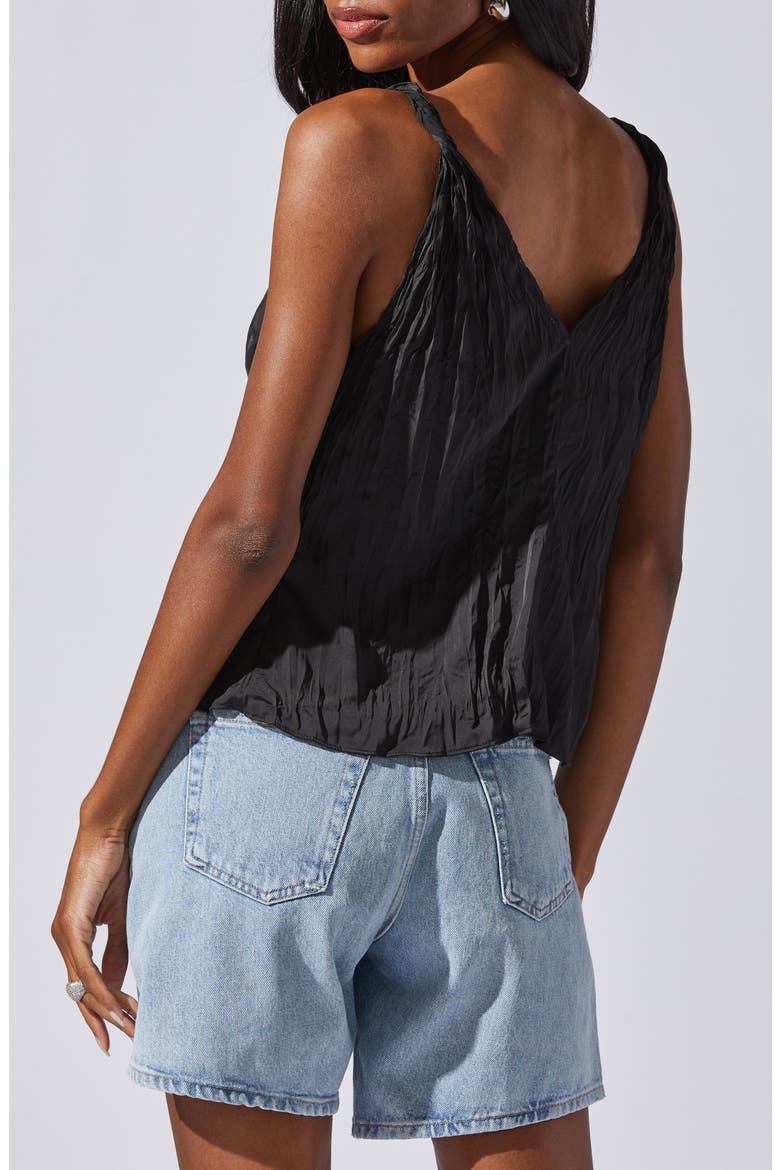Plissé Camisole, Alternate, color, BLACK