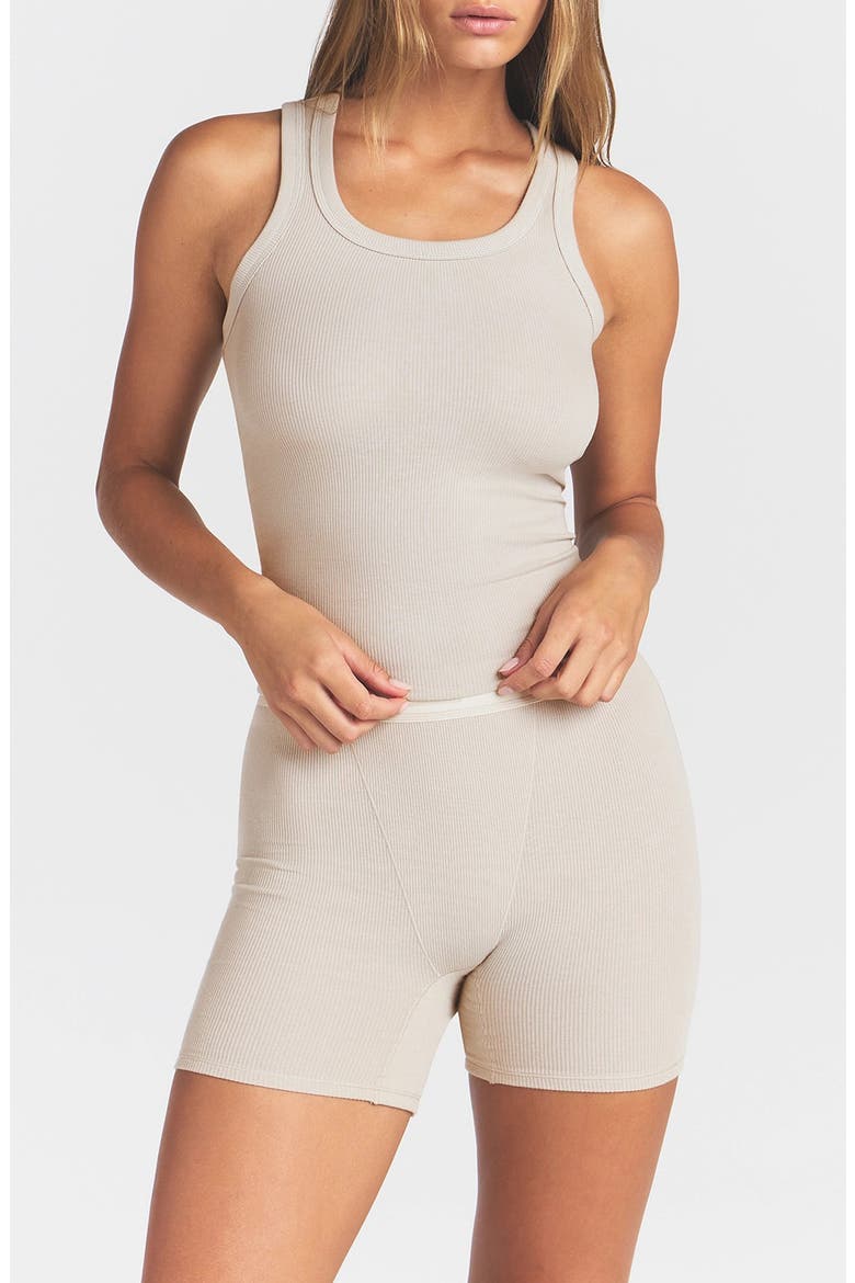 Cotton Rib Scoop Neck Tank, Main, color, STONE