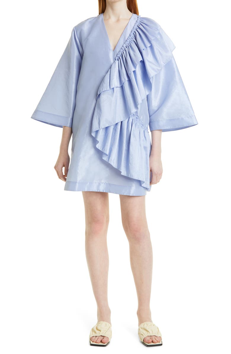 Stine Goya Marina Ruffle Taffeta Minidress, Main, color, 