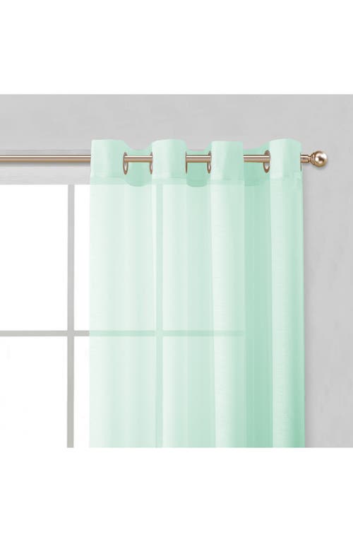 Dainty Home Sheer Set Of 2 Panel Curtains In Aqua