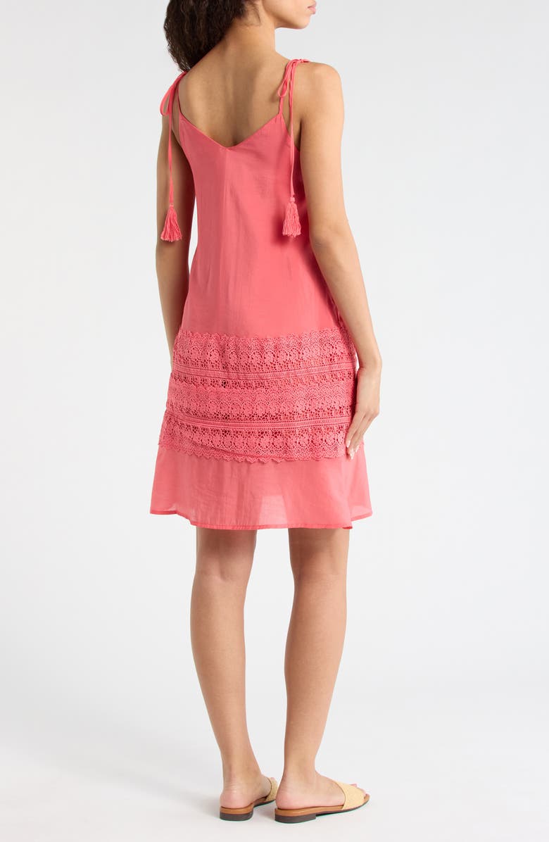 Elan Crochet Trim Cover-Up Dress, Alternate, color, Pink Bright