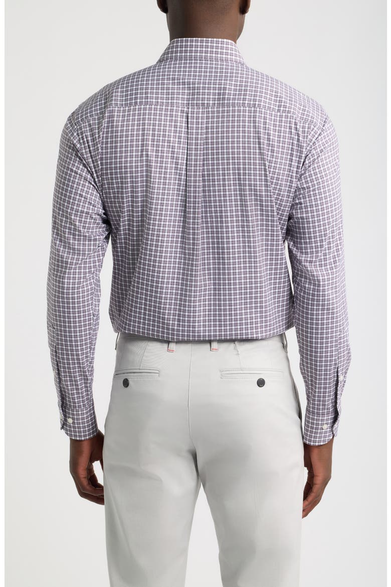 Atlas Crown Check Stretch Sport Shirt, Alternate, color, GRAPESEED